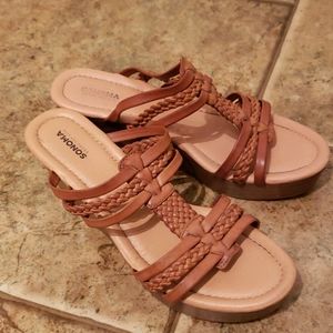 Sonoma strappy wedges.